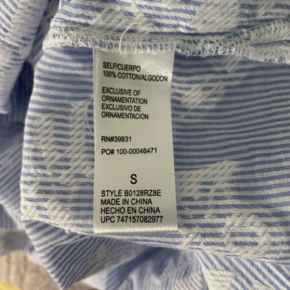 Democracy Blue White Anchor Nautical Popover Size Small S - Picture 6 of 10